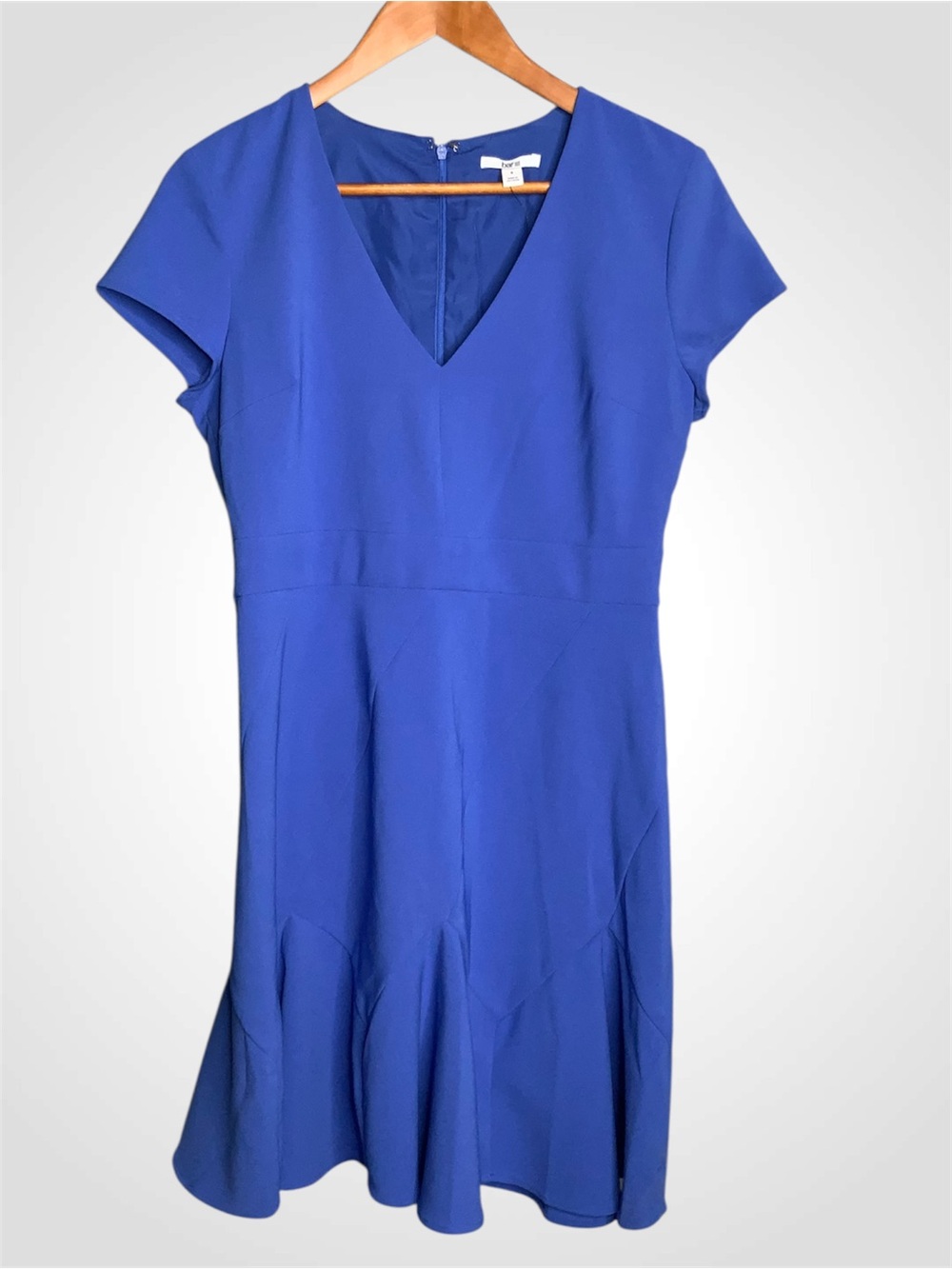 Bar III Cobalt Blue V-Neck Fit & Flare Midi Dress Size 6